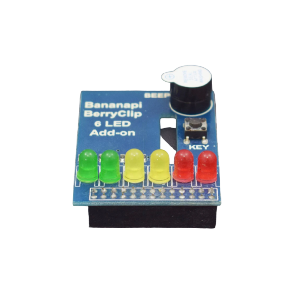 Carte-DiY-a-6-LEDs.png Banana Pi BerryClip — module GPIO 6 LED, bouton et buzzer